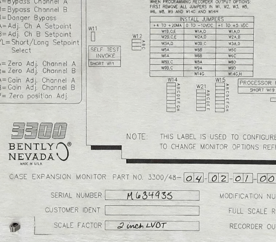 bently nevada 3300 / 48-04-02-01-00